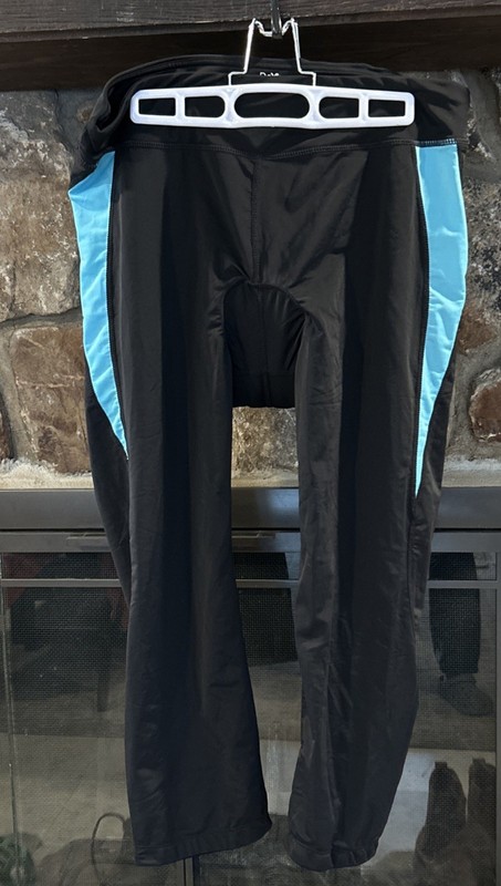 DaYoung Bike Tights Padded Capri Cycling Pants UPF 50+ Black Teal  XXL XL NWT
