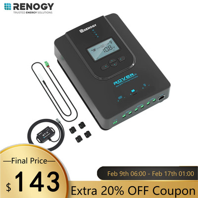Renogy Rover 40A 12V/24V MPPT Solar Charge Controller LCD Regulator w/ Bluetooth