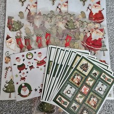 Christmas Stickers Santa Snowman Card Making Mix Of New  Partial Packs