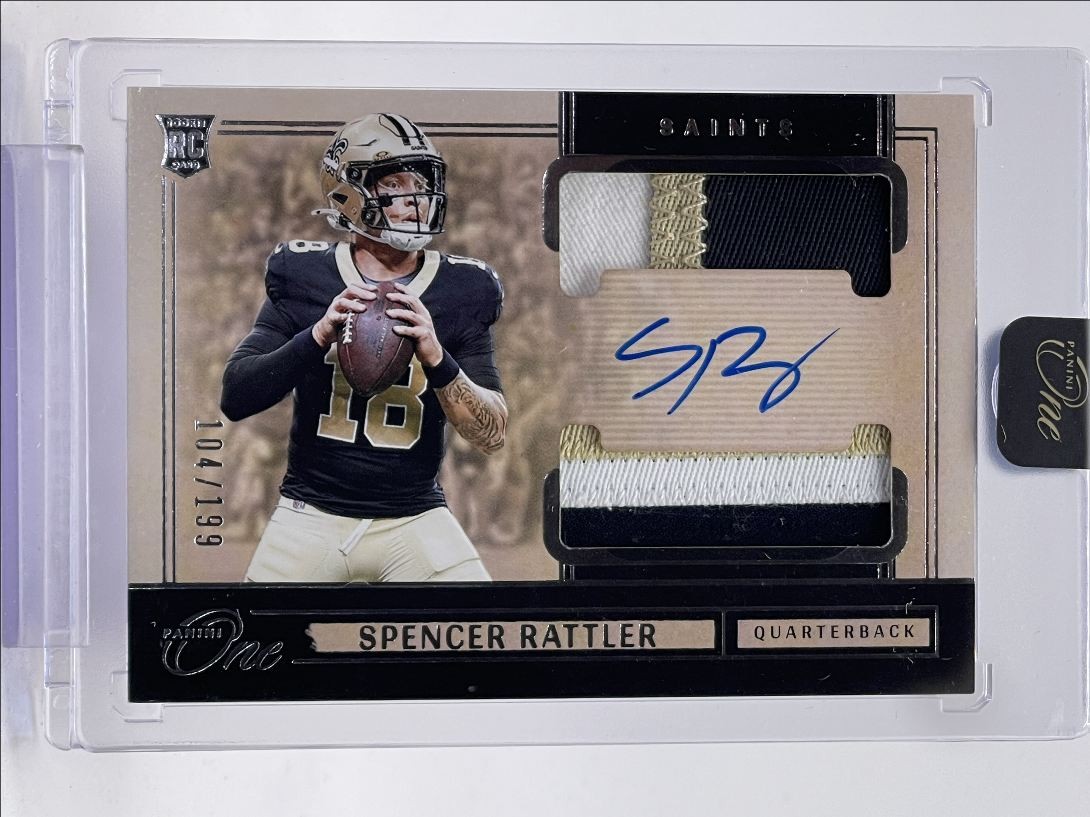 SPENCER RATTLER 2024 PANINI ONE RPA ROOKIE PATCH SAINTS RC AUTO /199 Q5352