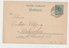 1893 Germany Postcard Hagenau Elsass to Hohenstein Chemnitz 5pf Reichspost Stamp