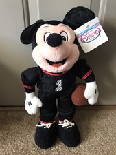 The Disney Store Football Mickey Mouse 12" Plush Doll 1990s Mickey Mouse NWT 