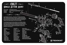 TekMat TEKR17SAA Colt Revolver Army Cleaning Mat Black/White Rubber 11" x 17"