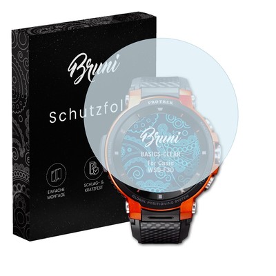 Bruni 2x Folie für Casio WSD-F30 Schutzfolie Displayschutzfolie