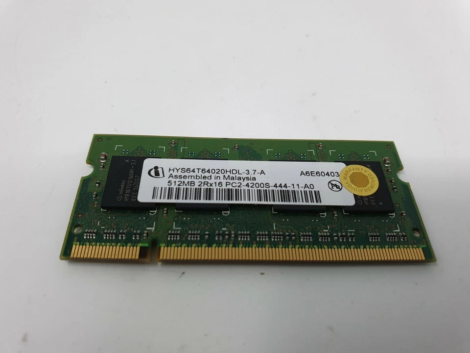 Acer Aspire 5620 RAM Memory 512MB DDR2 PC2-4200S Infineon HYS64T64020HDL Genuine - Image 2 of 4