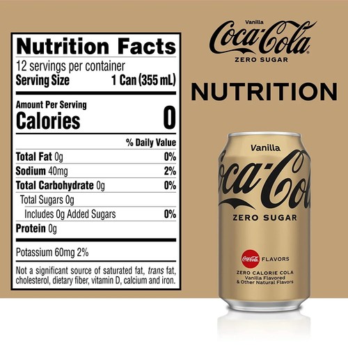 Coke Zero Vanilla Fridge Pack Bundle, 12 fl oz, 36 Pack - Picture 2 of 6