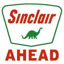 Sinclair DINO Gasoline Ahead NEW Sign: 28" Dia. Square USA Steel XL Size
