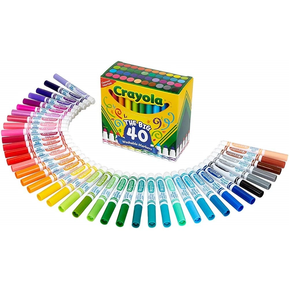 Crayola Ultraclean Broadline Classic Washable Markers (10 Count), (Pack of  3)