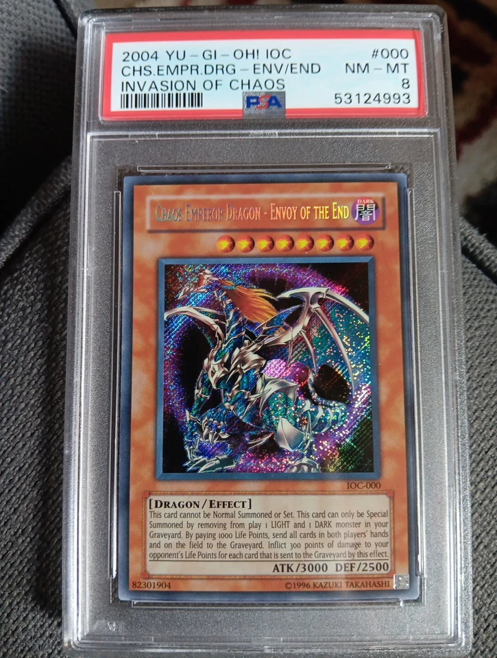 2004 YU-GI-OH CHAOS EMPEROR DRAGON ENVOY OF THE END PSA 8 MINT #000 Invasion Of - Image 3 of 4