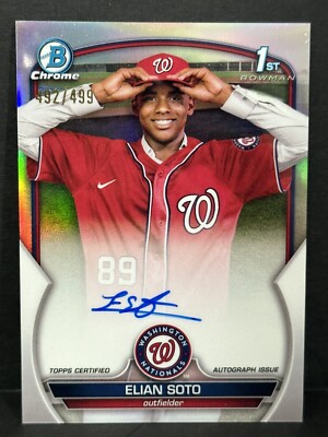2023 Topps Chrome Bowman Draft 1st Bowman Elian Soto On-Card