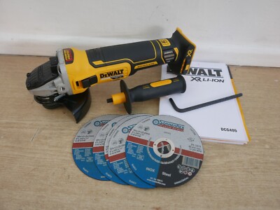 DeWALT DCG405 18V XR 125MM 5'' BÜRSTENLOSER WINKELSCHLEIFER NACKTES GERÄT + 5 METALLSCHEIBEN