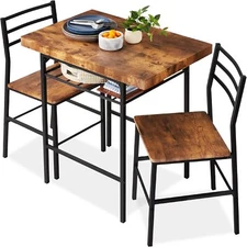 Best Choice Products 3-Piece Modern Dining Set,Space Saving Dinette for Kitchen，