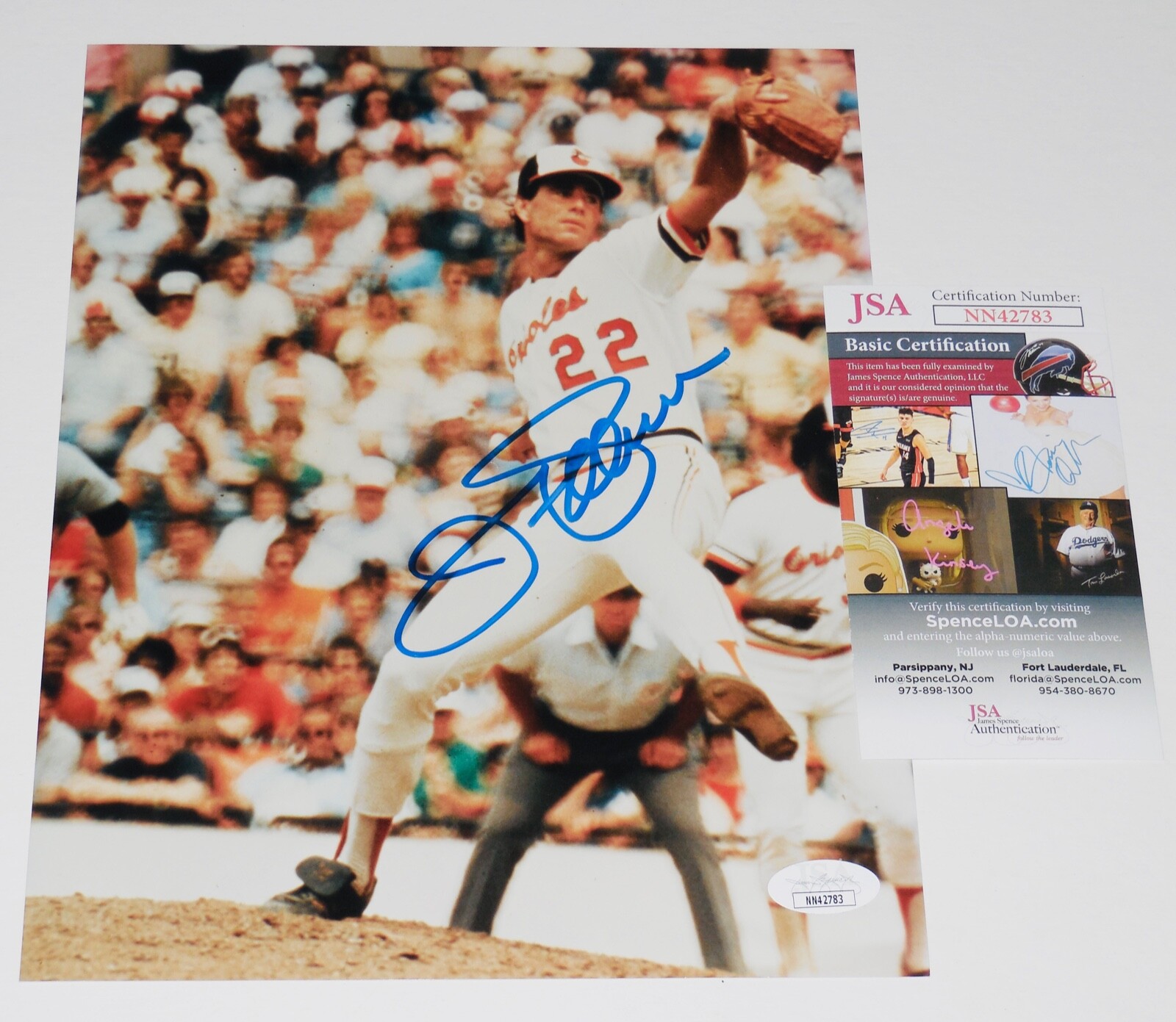 JIM PALMER AUTOGRAPHED 8X10 COLOR PHOTO (BALTIMORE ORIOLES) - JSA COA! 