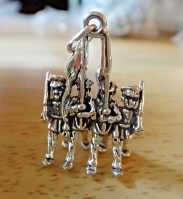 Sterling Silber 3D 26x17mm 5 Gramm Flagge Korps Farbe Garde ROTC Charm