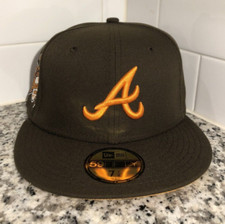 Gorra ajustada New Era Atlanta Braves 30 aniversario café mango 59FIFTY 7 1/8
