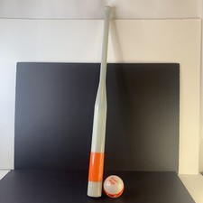 Official Junk Ball Plastic 32” Baseball Bat Clear and Orange with plastic Ball