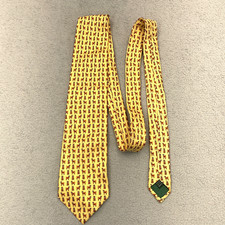 Zadi Andrew's Men's Tie 100 Silk Gold w/ Dog Print Made in Italy
