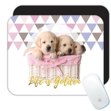 Golden Retriever : Gift Mousepad Modern Scandinavian Dog Puppy Cute Pink