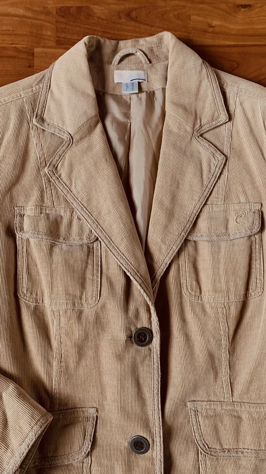 stylischer, aktueller Damen Kurz Blazer von Cheer, 38, Fein-Cord, beige - Bild 2 von 4