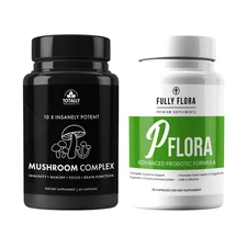Mushroom Complex Brain Function Supplements & PFlora Probiotics Immune Health