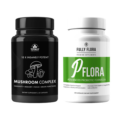 Mushroom Complex Brain Function Supplements and PFlora Probiotics Immune Health