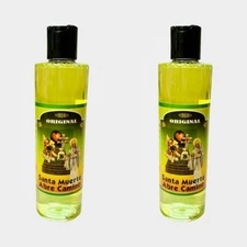 2PACK- SANTA MUERTE ABRE CAMINOS Agua Espiritual Limpias Baños Atrae Dinero 16oz