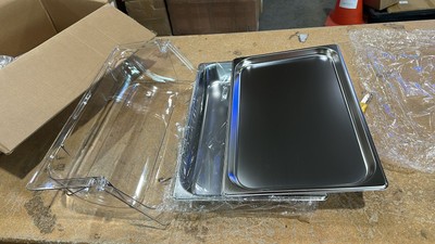 Used! Rectangle Cooling Food Dishes Display Plate Buffet Cold Serving Tray