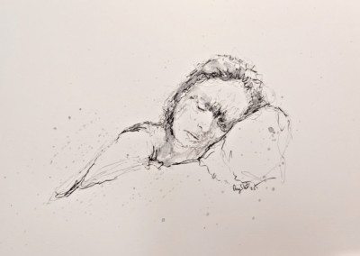 Original RESTING Figur Ink Sketch #31 (2025) - A4 Scribble Art - Ray Statter