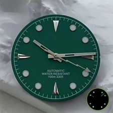 29mm Luminous Green Watch Dial + Flash Speed Hands Set for N35/36