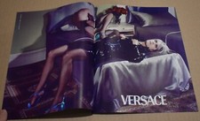 2000 Print Ad Versace Lady Style Pinup Art Heels Dress Sheets Bed Blonde fashion