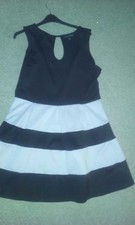 Women's Plus-Size 2X Pale Pink and Black Stripe Midi Dress by Karin Stevens