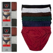 6 Pack Mens Bikinis Briefs Underwear 100 Cotton Plain Knocker Lot Size S-XL