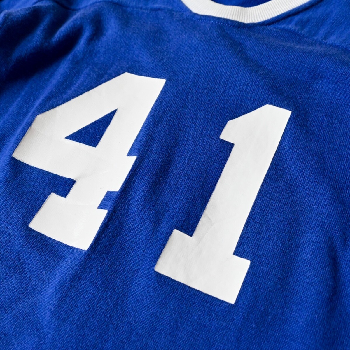 Vintage 60s 70 s Rawlings Royal Blue Cotton Rayon Jersey Football 