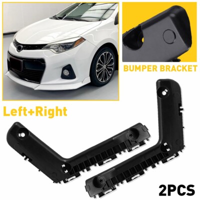 For Toyota Corolla 2014-2016 Bumper Support Bracket Plastic Hold Mount Front 2PC
