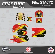 Graphics Kit for STACYC 16E Brushed Electric Bike Fracture-red