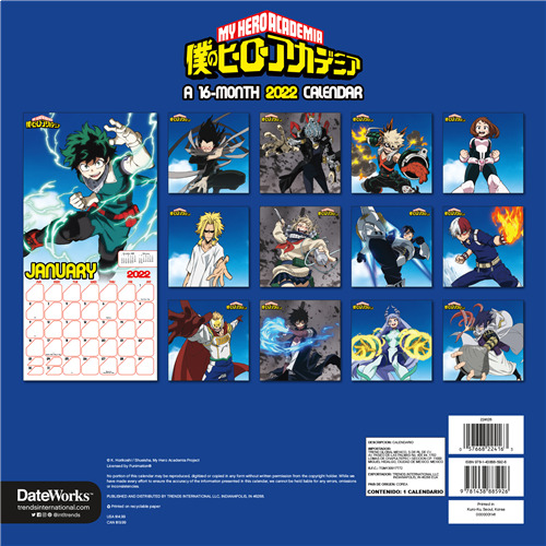 Trends International 2024 My Hero Academia Wall Calendar