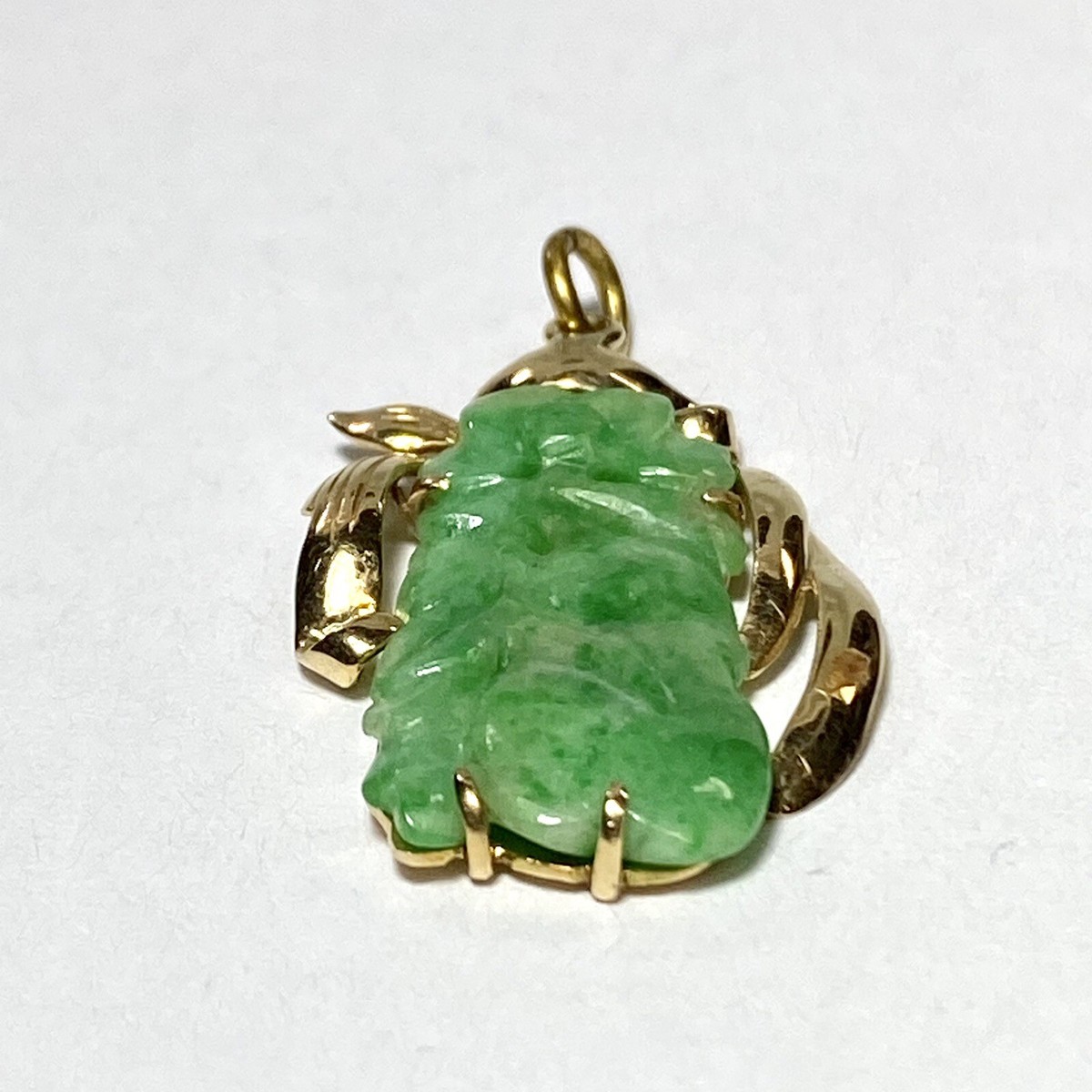 k*y様 GOLF WANG ネックレス　グリーン 14K Yellow Gold Green Jadeite Jade Coin Carving Pendant – Mason