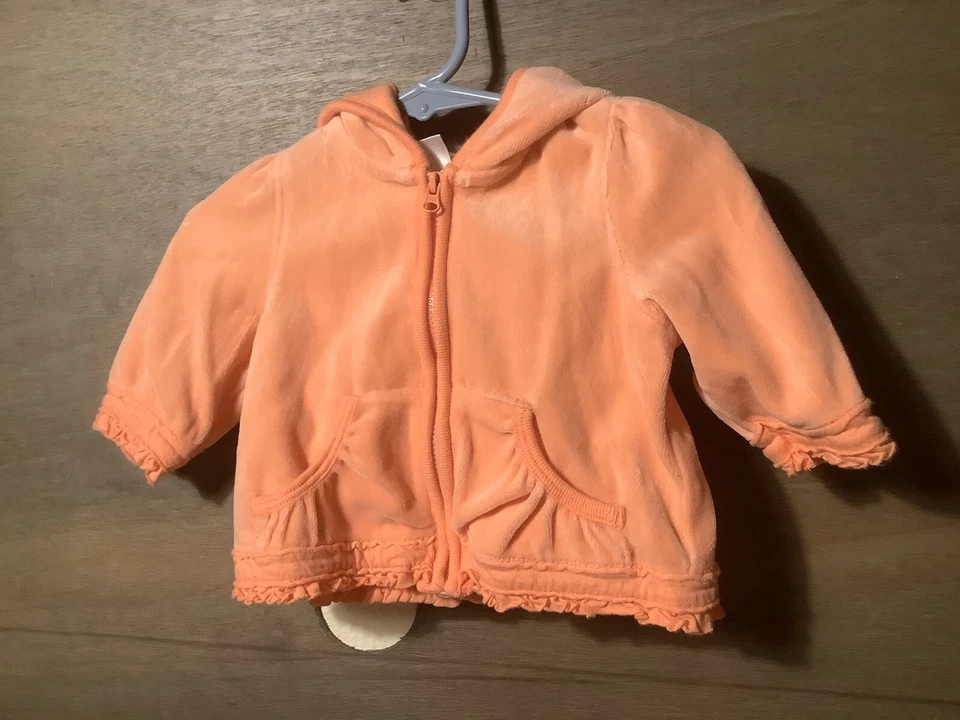 CIRCO Infant Baby Girls VELOUR Hooded Sweatshirt Top Pants Outfits PEACH SIZE 3M - Image 2 of 4