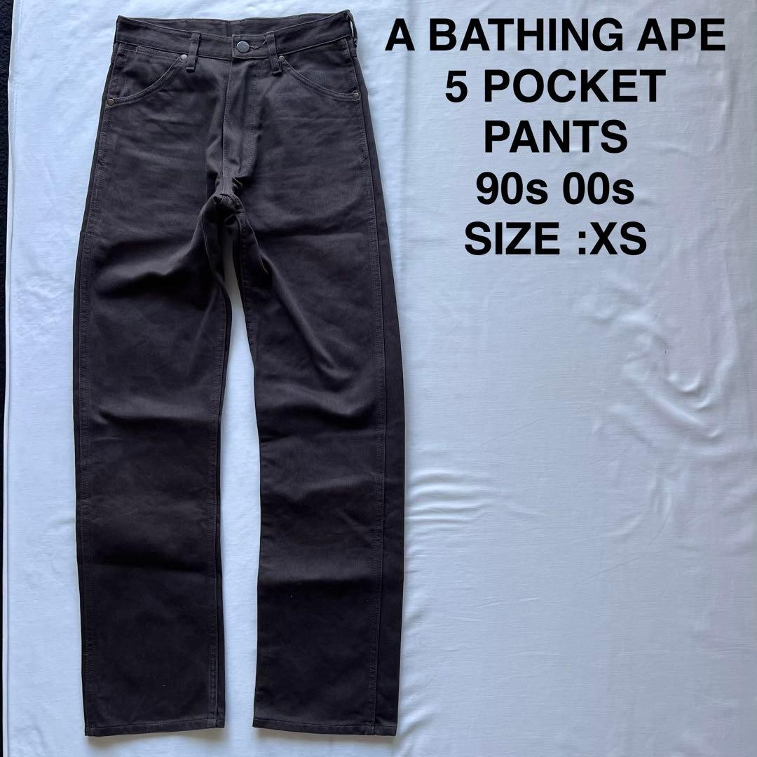 A BATHING APE Cotton Straight Pants Brown XS BA0226247