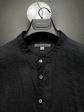 John Varvatos Collection Luxury - 100 Linen - Raw Edge Band Collar - Vtg 2018