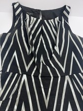 Nine West Women's Pleated Sheath Dress Black and White XS