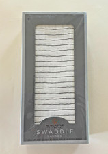 NEW IN PACKAGE Bamboo Swaddle Blanket Baby Breathable White Black Stripes Unisex