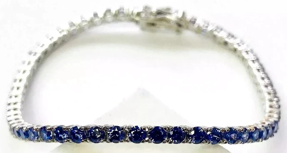 Absolute Sterling Silver Round Tanzanite 7-1/2" Line Tennis Bracelet HSN - Image 2 of 4