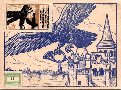 Postcard First Flight from Budapest to Gyor Hungary Canceled May 2, 1927