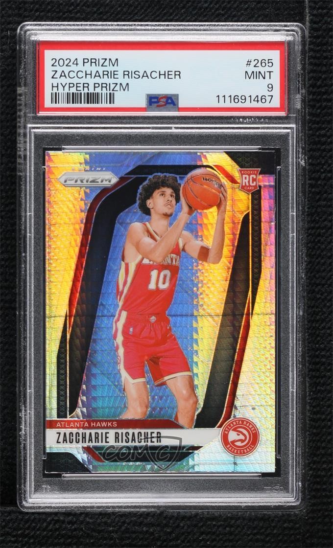 2024-25 Panini Prizm Hyper Zaccharie Risacher #265 PSA 9 MINT Rookie RC 4f5