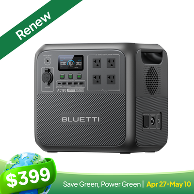 BLUETTI AC180 1800W 1152Wh Portable Power Station Solar Generator