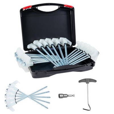 8'' Screw in Tent Stakes Heavy Duty Ground Anchors Screw in Metal Threaded Ten...