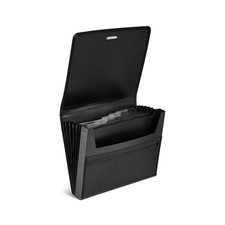 Staples Expanding File Portfolio, Letter Size, 7‑Pocket Organizer with Black