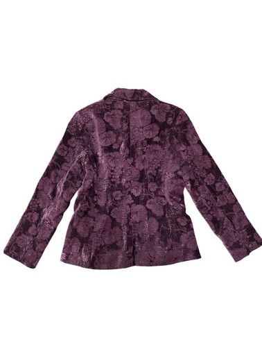 AMERICAN EXCHANGE BURGUNDY VELVET TAPESTRY 5 BUTTON BLAZER SIZE MED - Picture 3 of 3