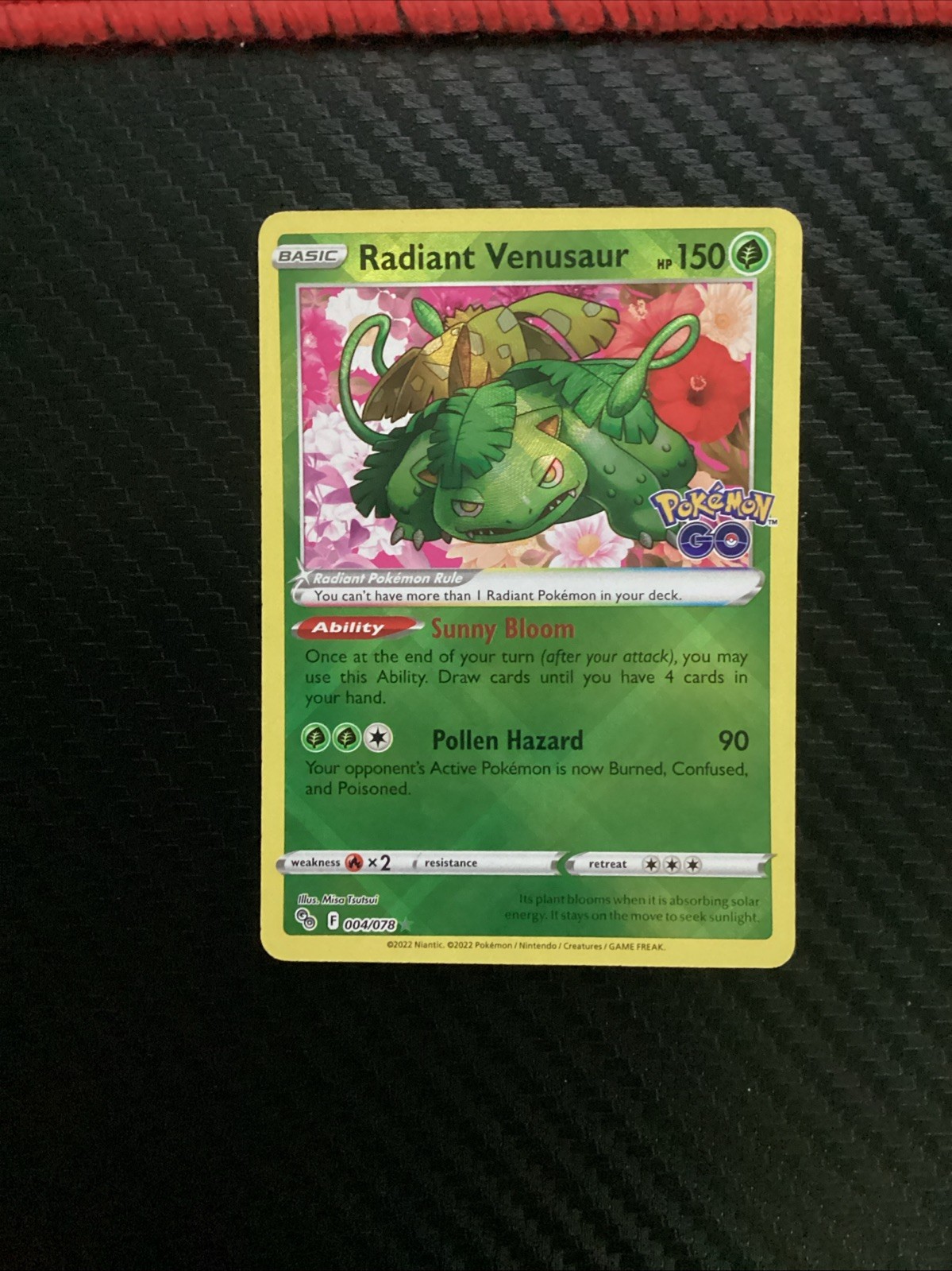 2022 Pokemon Go TCG: Radiant Venusaur Rare Holo #004/078 NM!